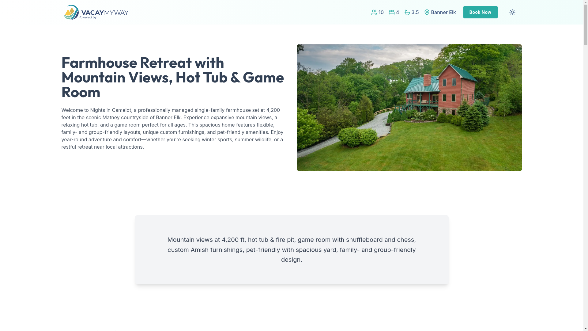 website screenshot of https://camelotview.house/