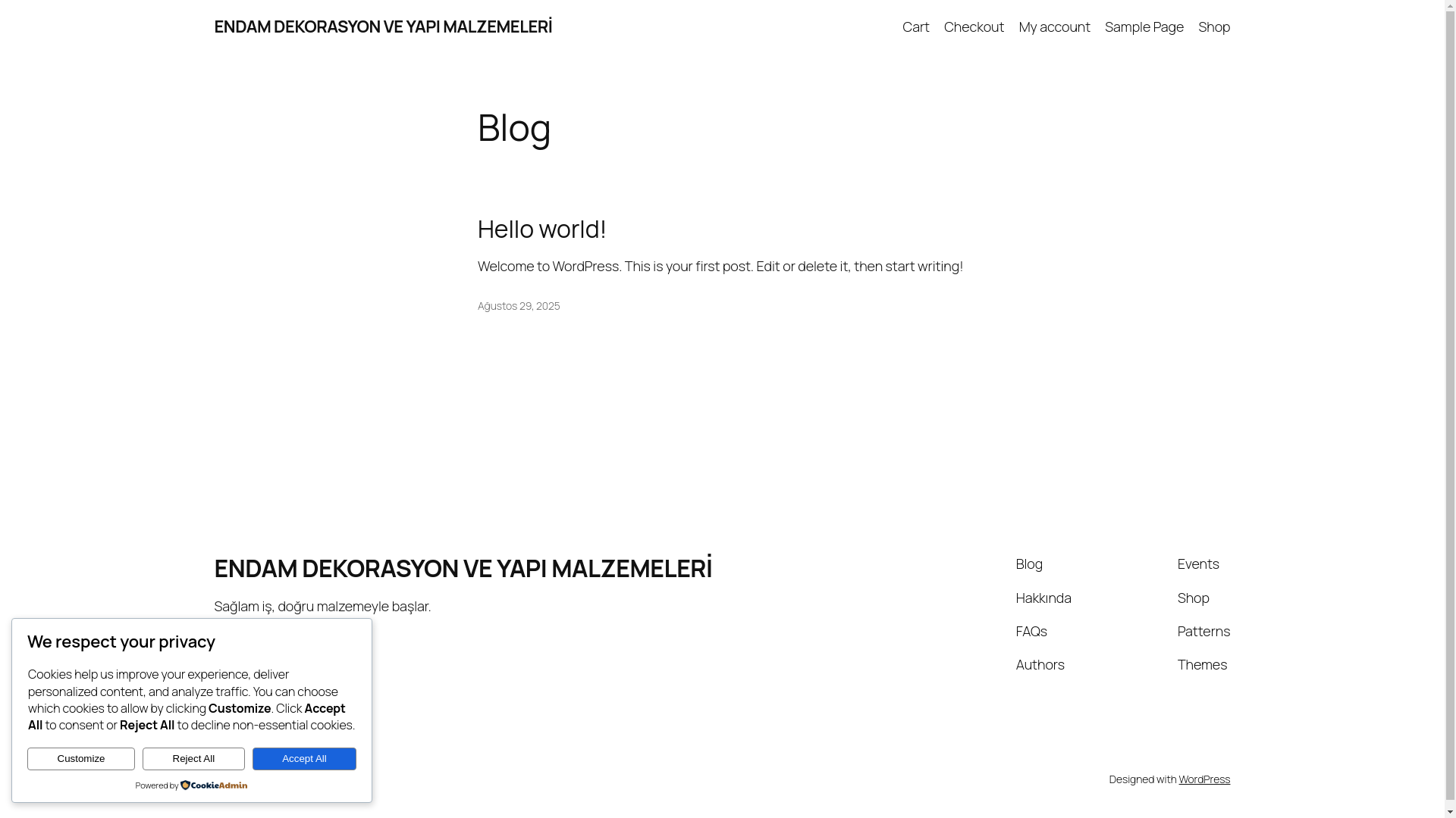 website screenshot of https://endamdekorasyon.net/