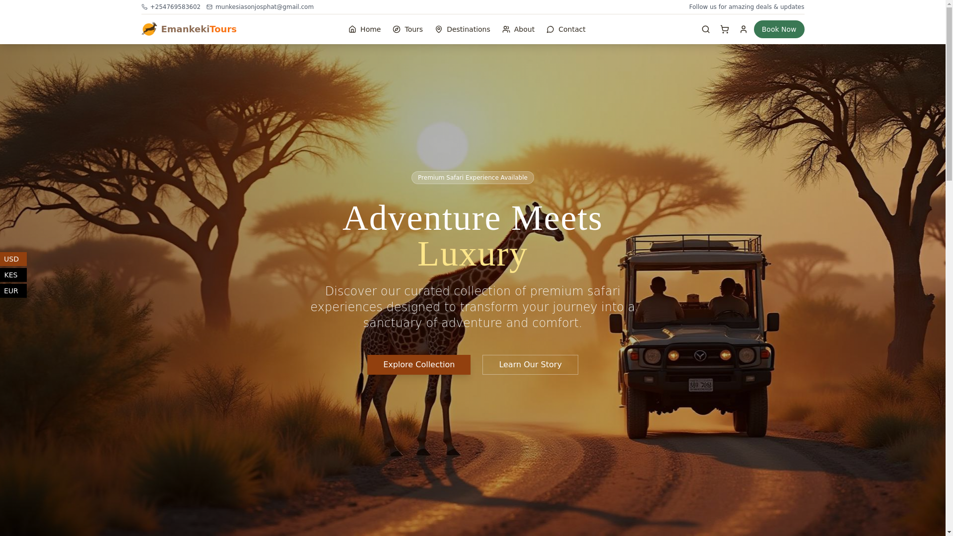 website screenshot of https://emankekitours.com/