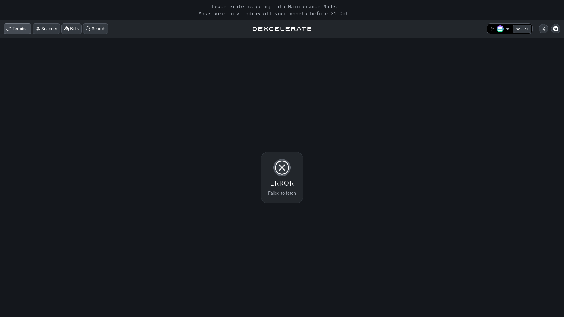 website screenshot of https://dexcelerate.pages.dev/