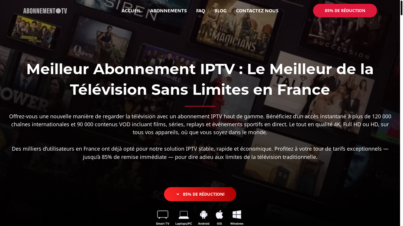 website screenshot of https://abonnementiptvplus.fr/