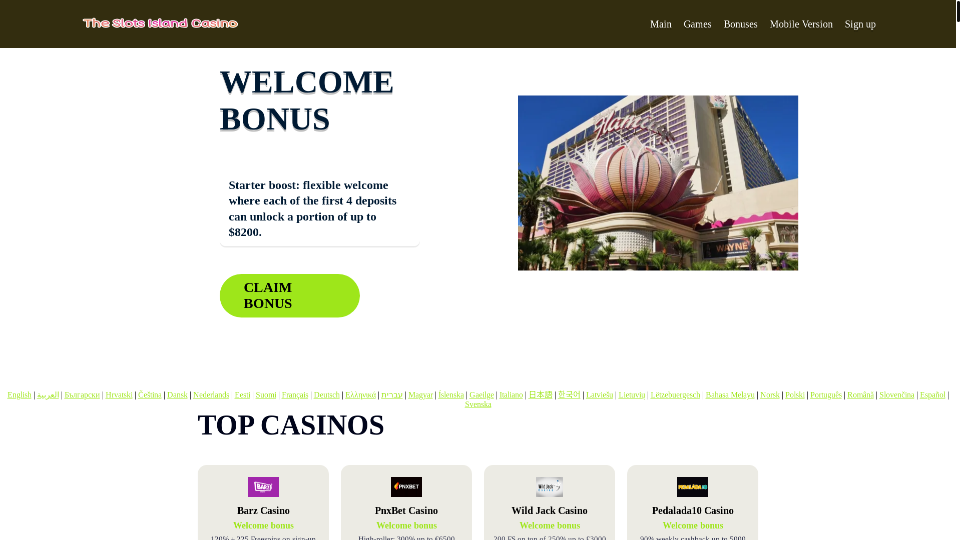 website screenshot of https://theslotsisland3.bond/