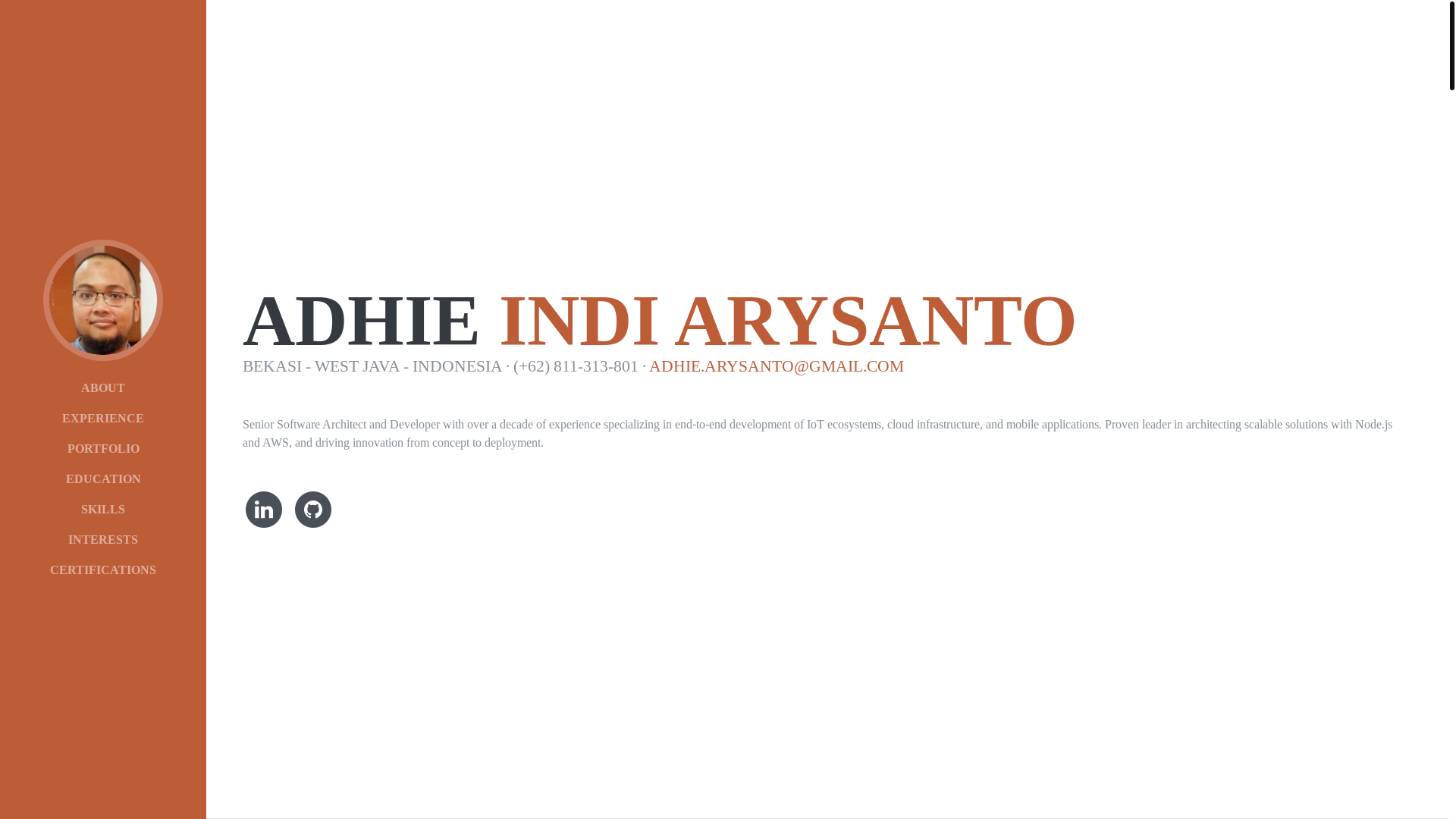website screenshot of https://adhie-resume-website.pages.dev/