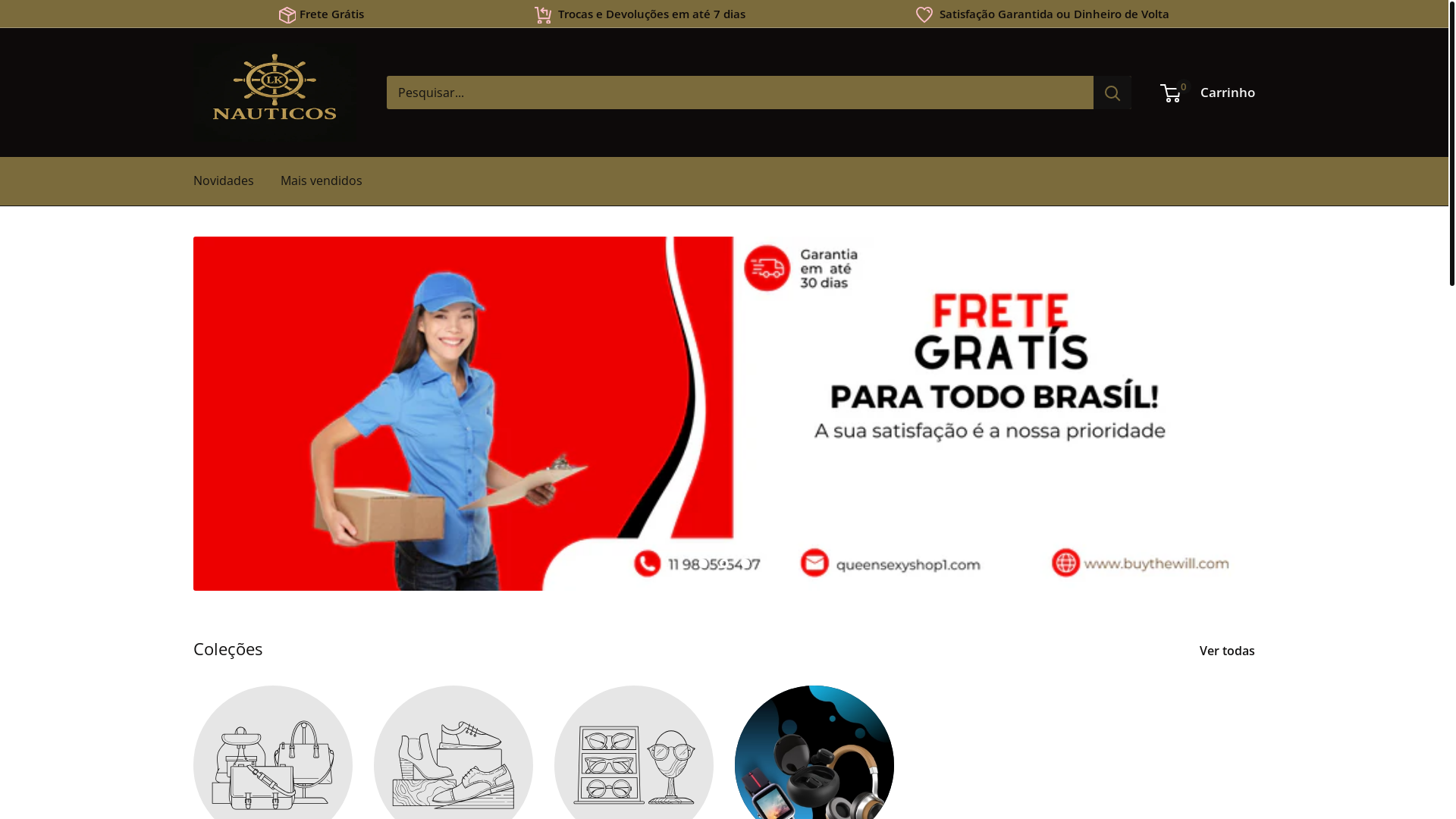 website screenshot of https://nauticoslk.com.br/