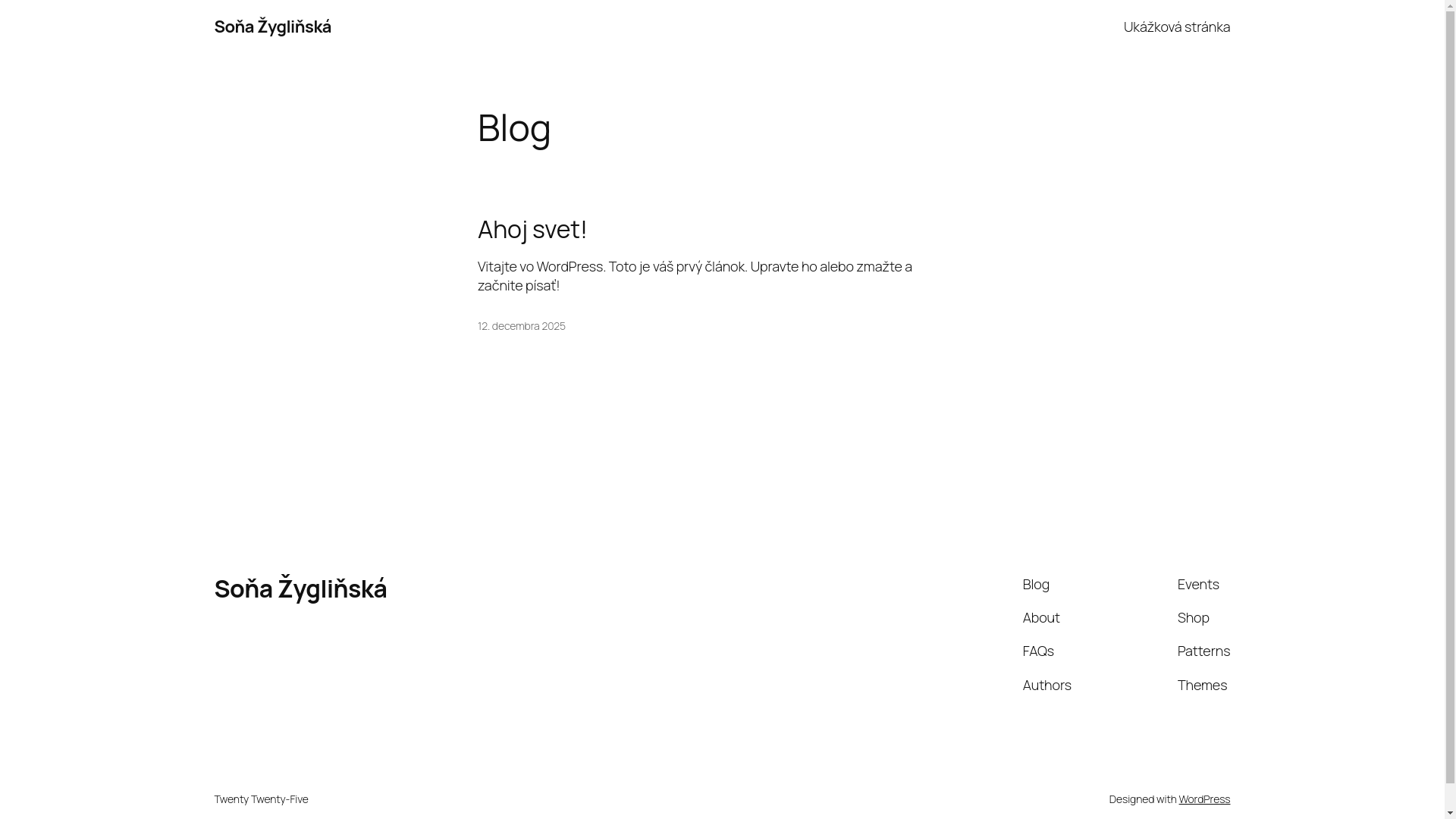 website screenshot of https://sonazyglinska.sk/