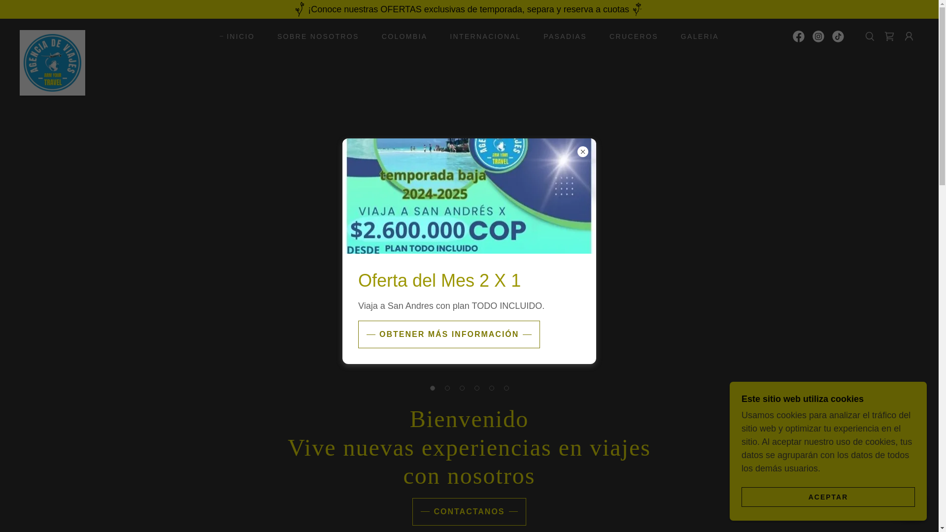 website screenshot of https://armyourtravel.com.co/