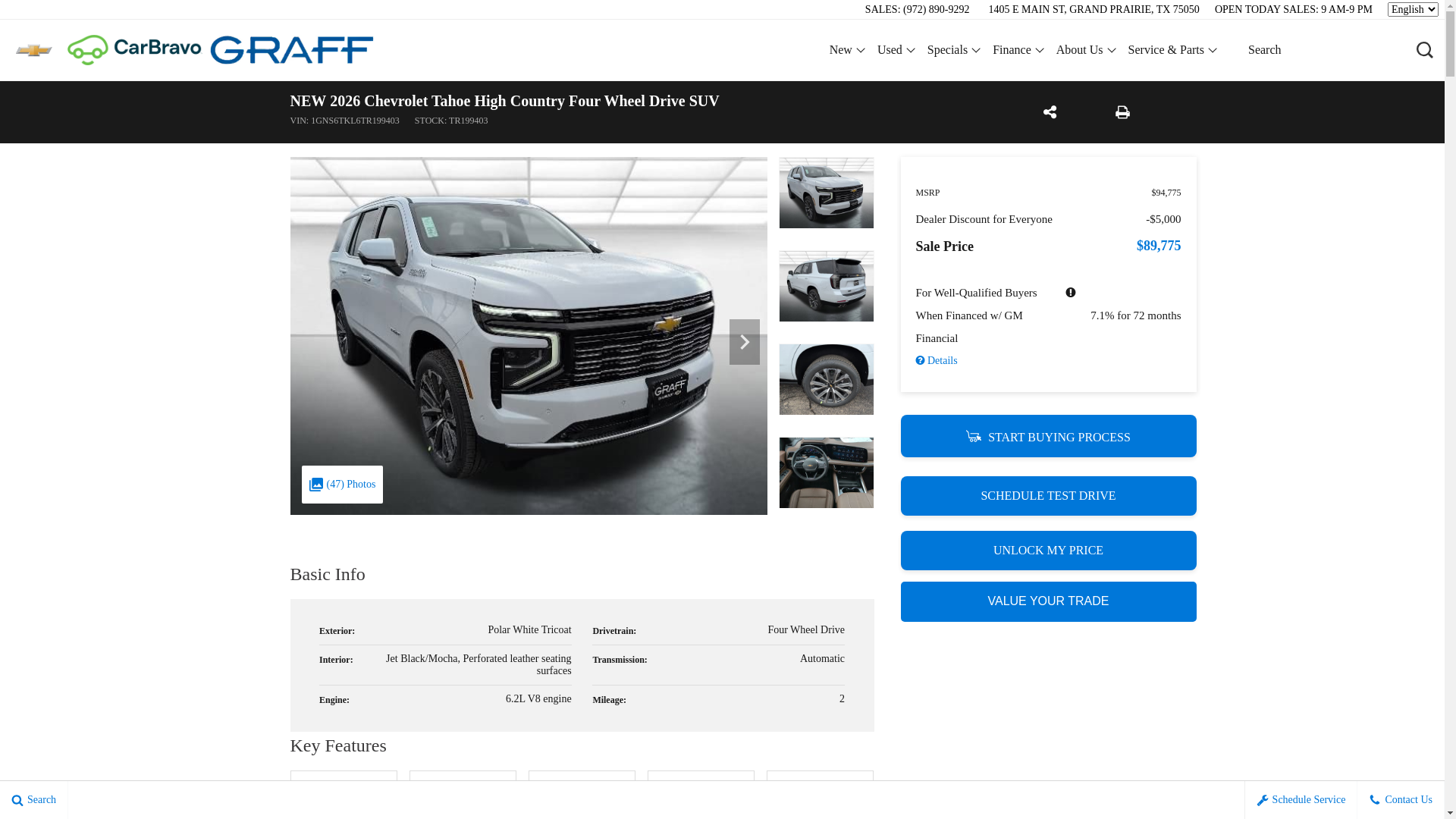 website screenshot of https://www.graffchevy.com/inventory/1GNS6TKL6TR199403/