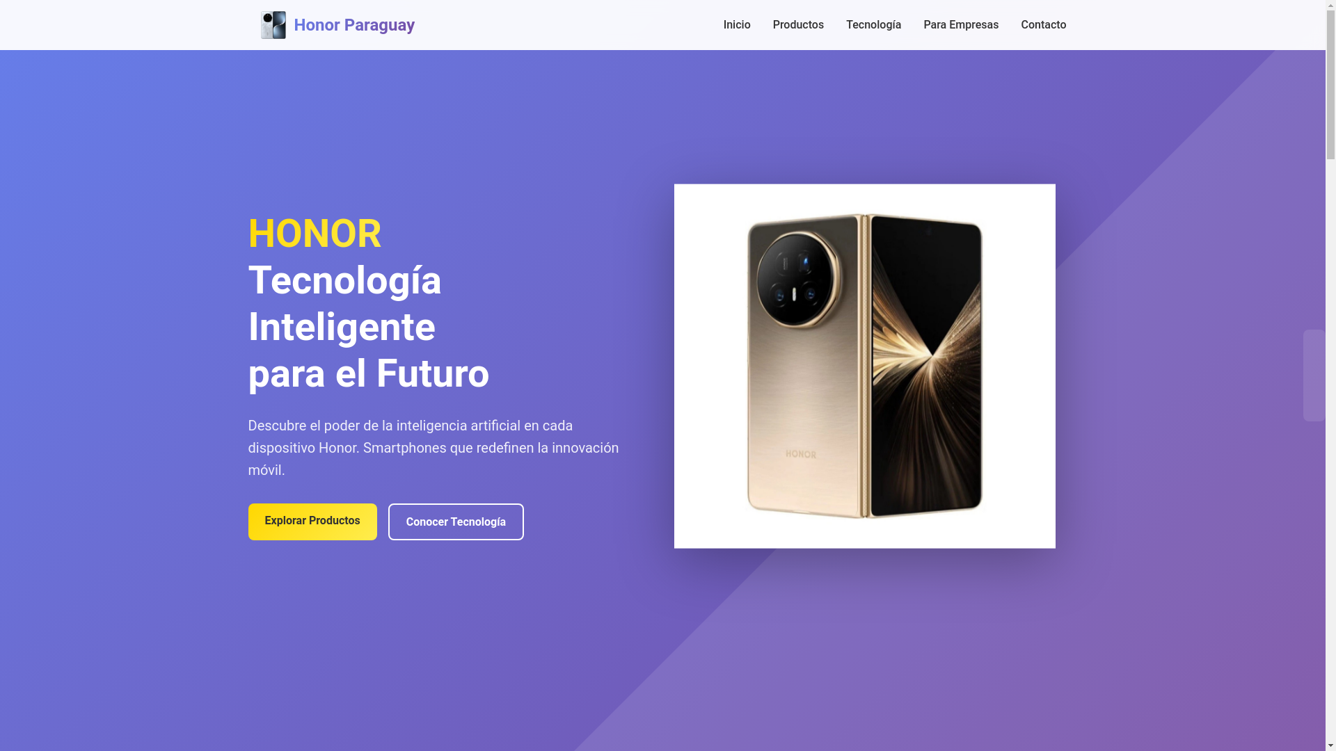 website screenshot of https://honor.com.py/