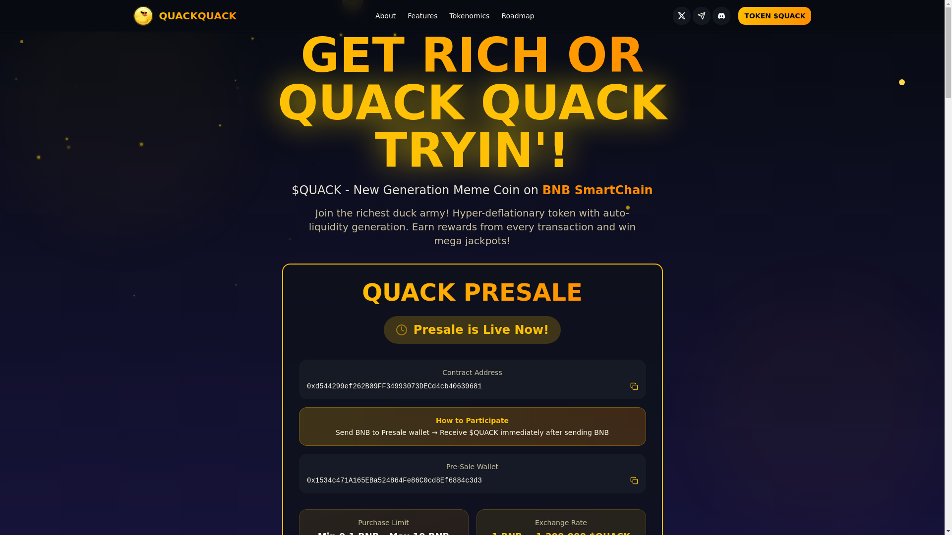 website screenshot of https://quackquackmeme.com/