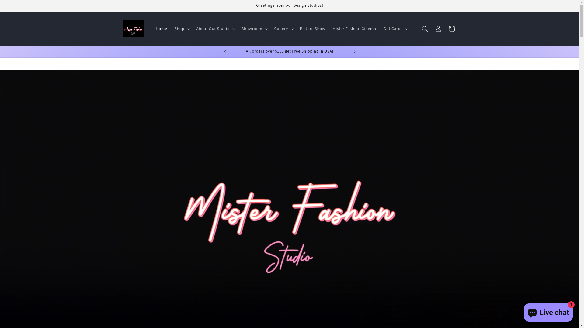 website screenshot of https://misterfashioncouture.com/