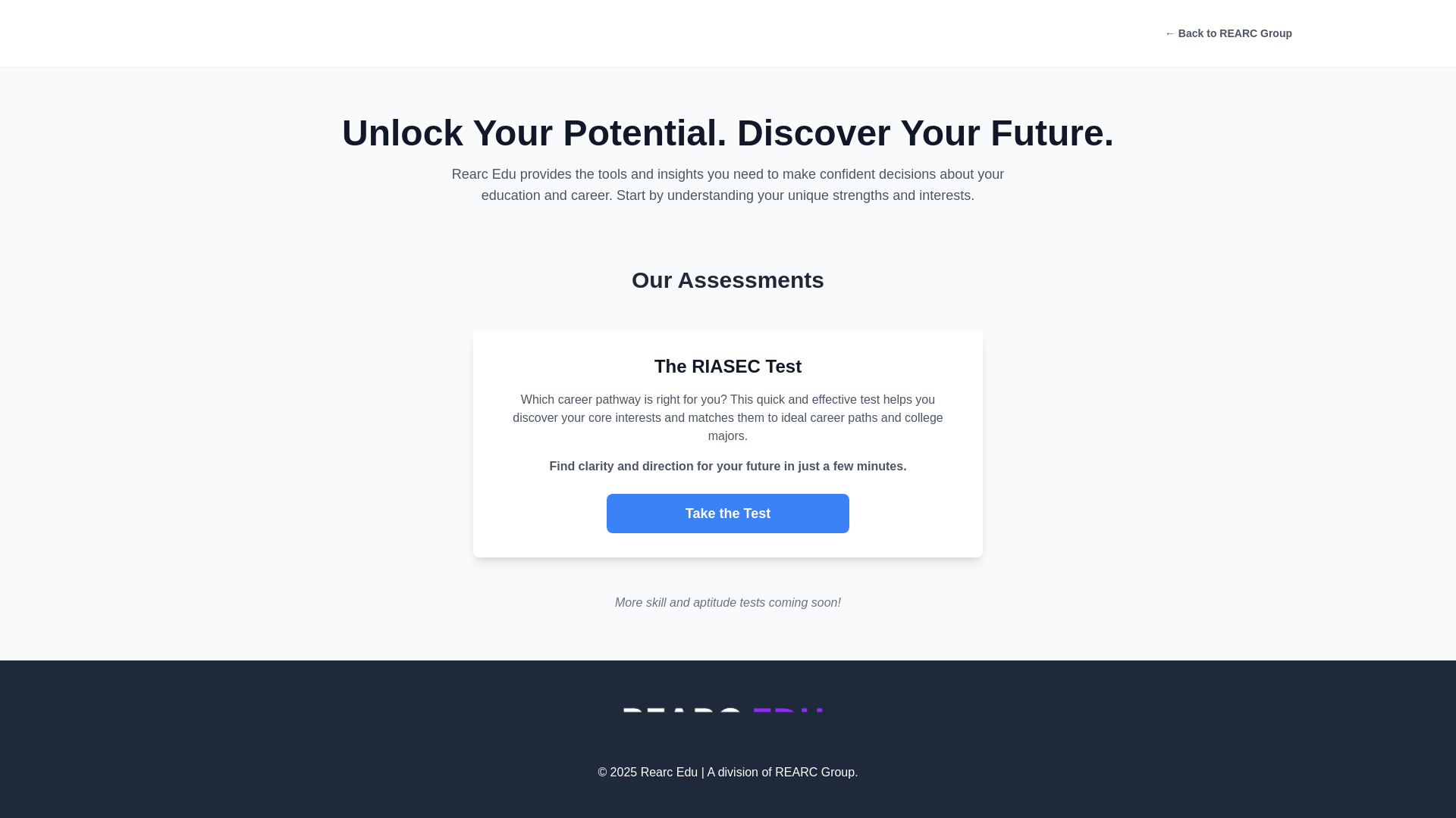 website screenshot of https://rearcedu.pages.dev/
