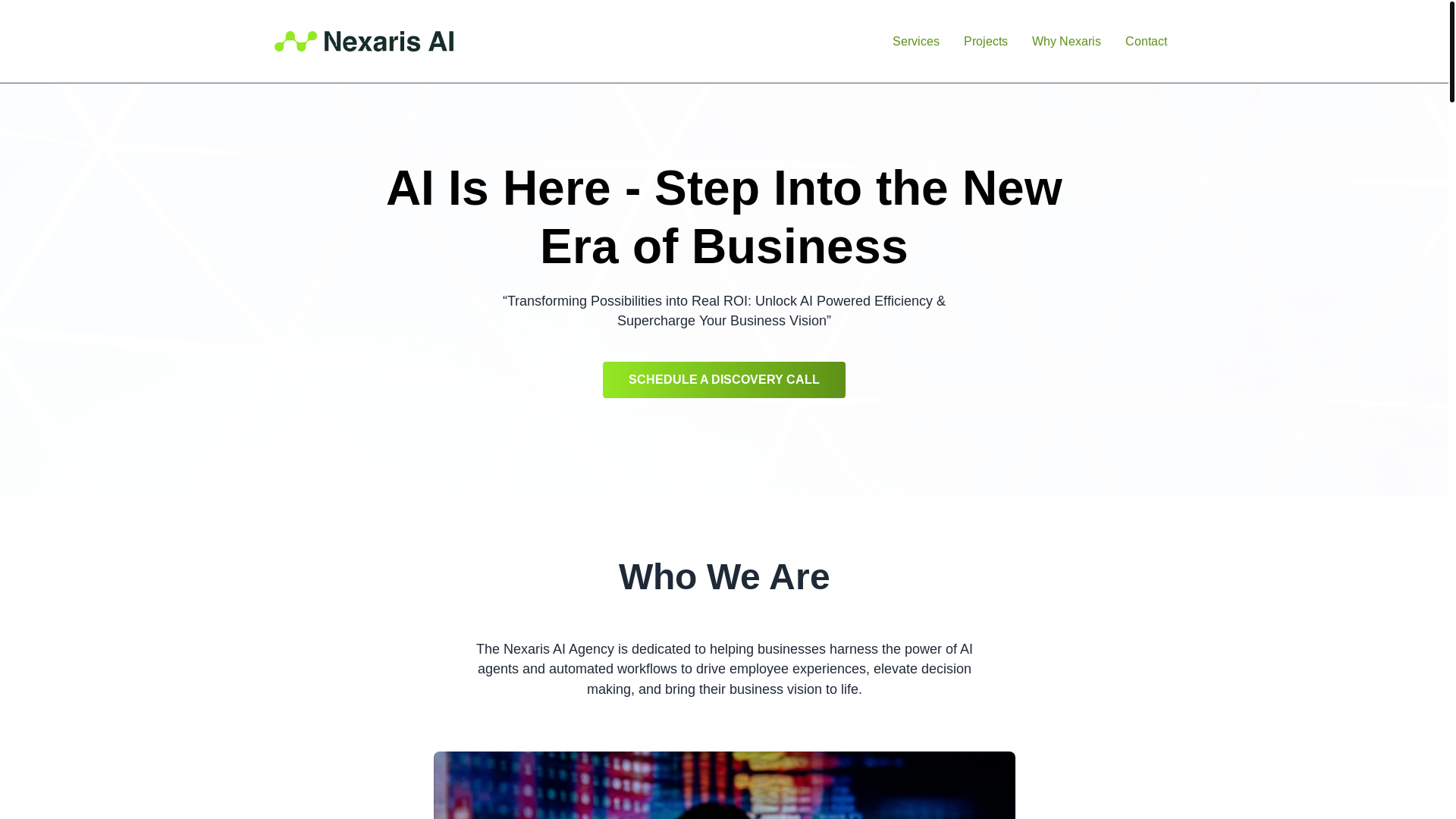 website screenshot of https://meetnexarisai.com/