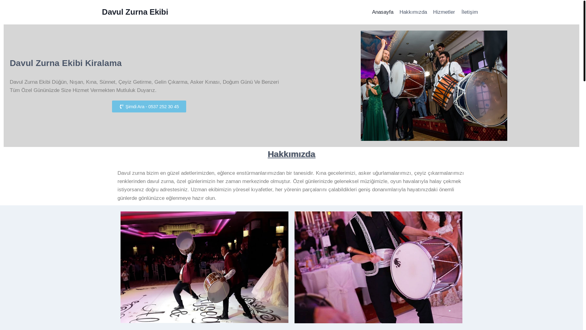 website screenshot of https://davulcuzurnakiralama.com/