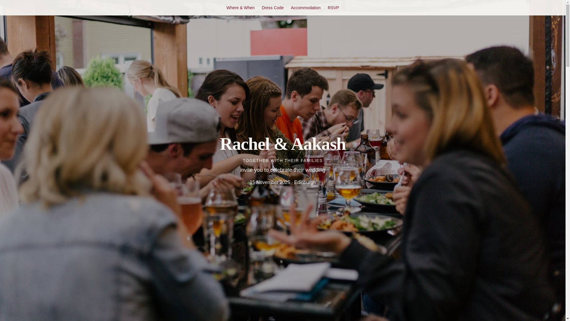website screenshot of https://rachel-aakash.wedding/