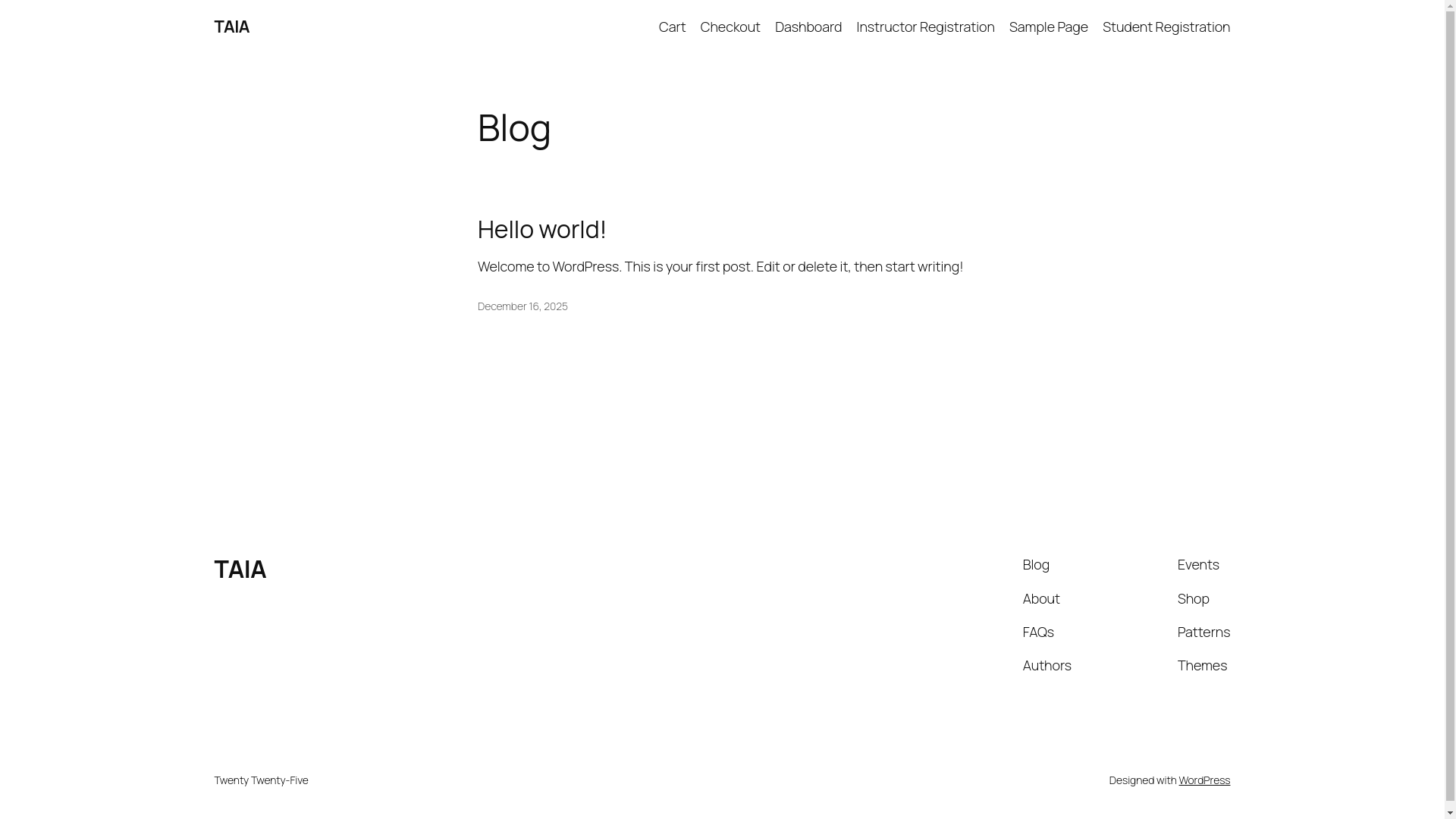 website screenshot of https://taia.academy/