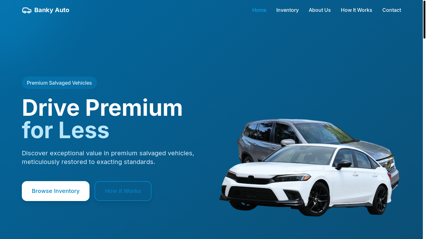 website screenshot of https://bankyauto.com/