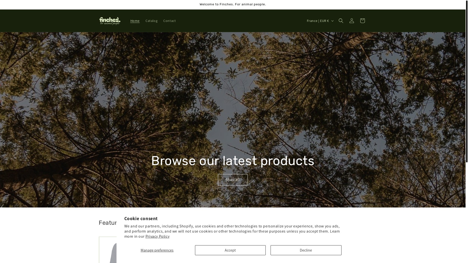 website screenshot of https://finchesforanimalpeople.com/