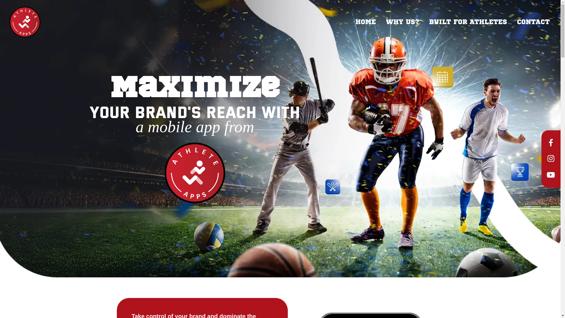 website screenshot of https://webuildathleteapps.com/