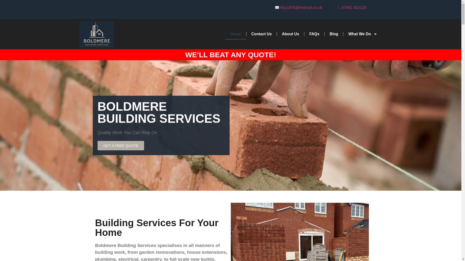 website screenshot of https://boldmerebuildingservices.co.uk/