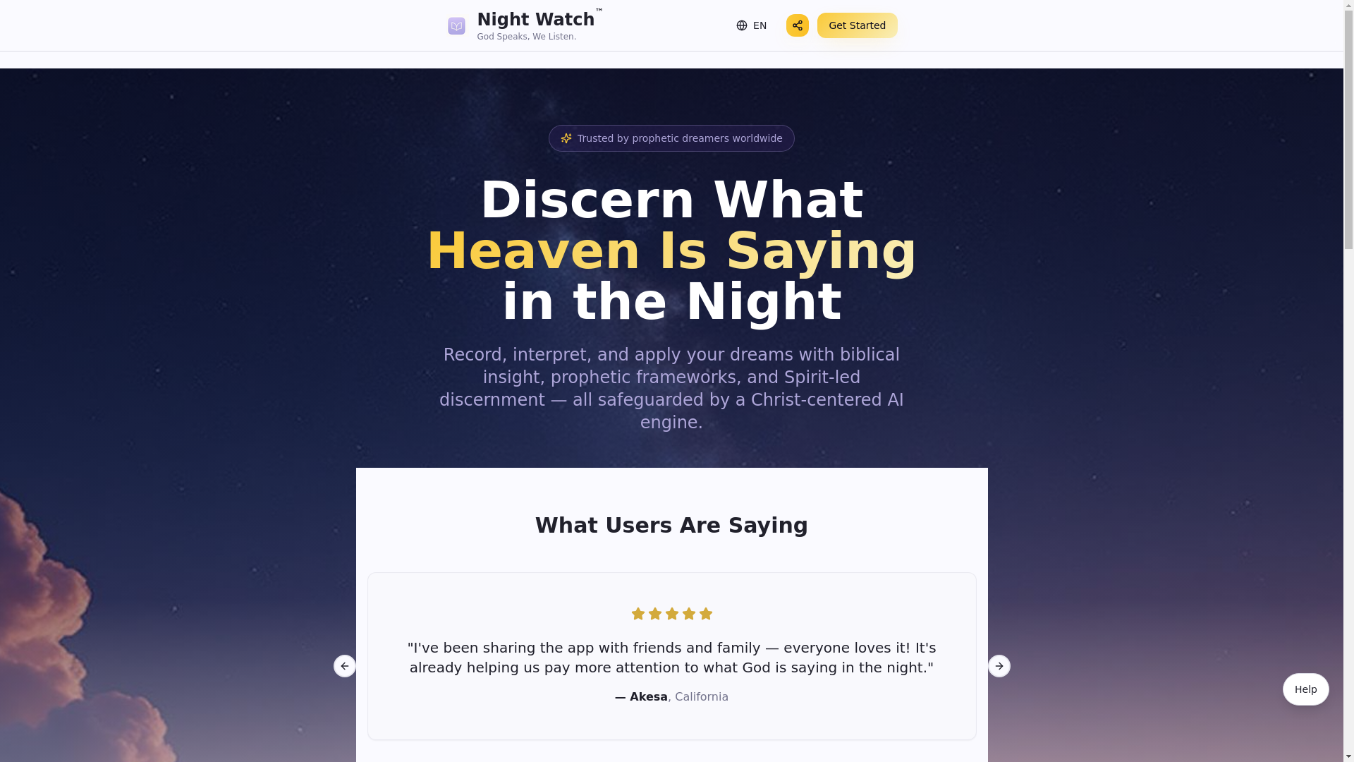 website screenshot of https://nightwatch.watch/