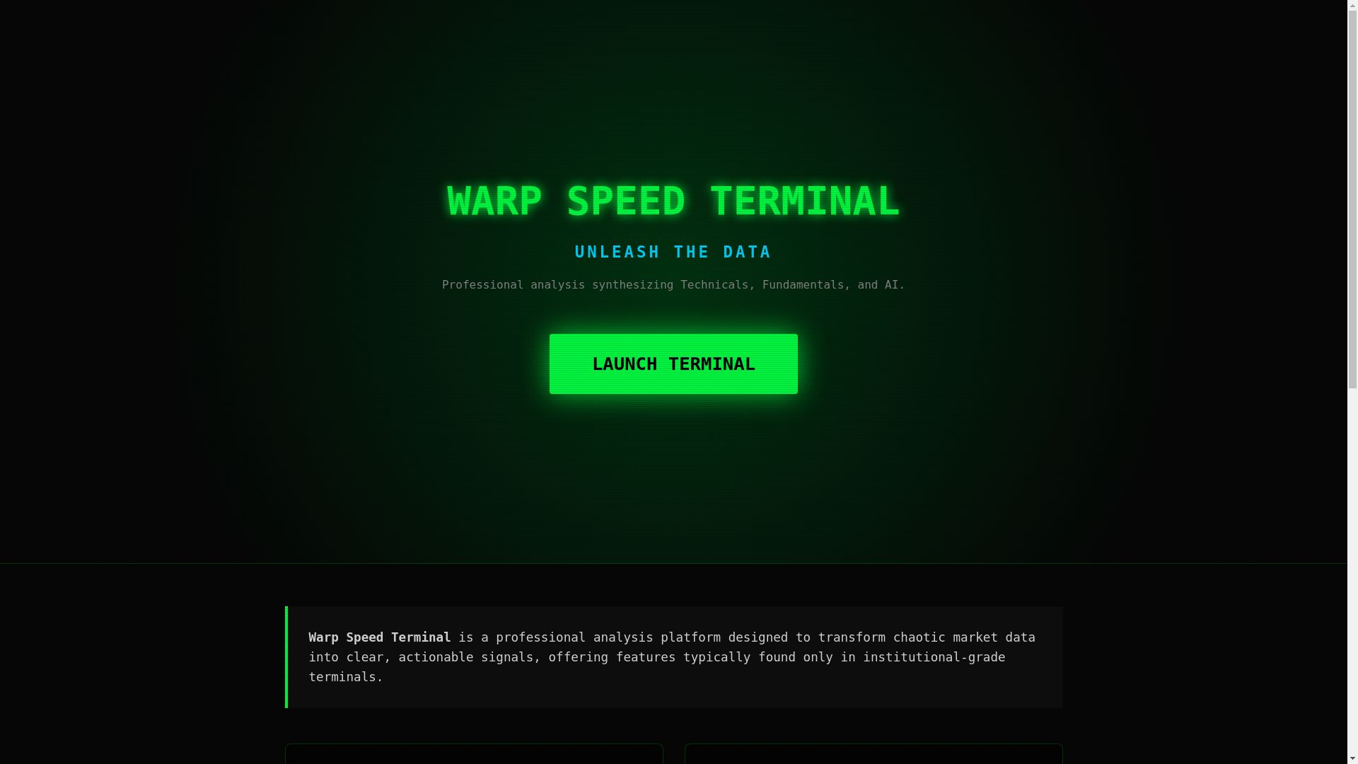 website screenshot of https://warpspeedterminal.pages.dev/