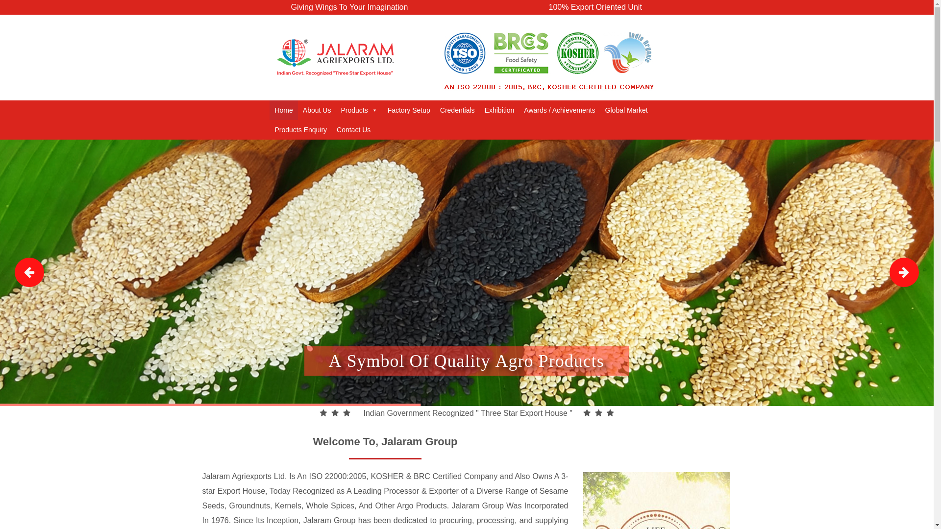 website screenshot of http://www.jalaramagri.com/