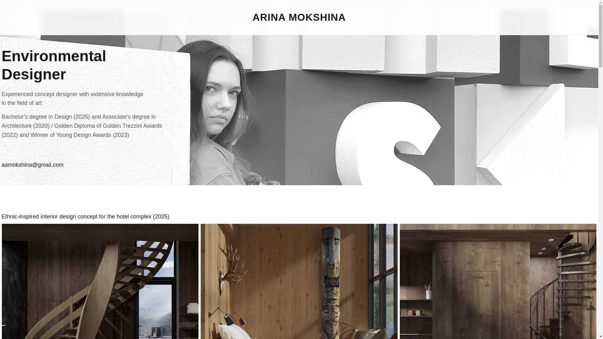 website screenshot of https://arinamokshina.art/