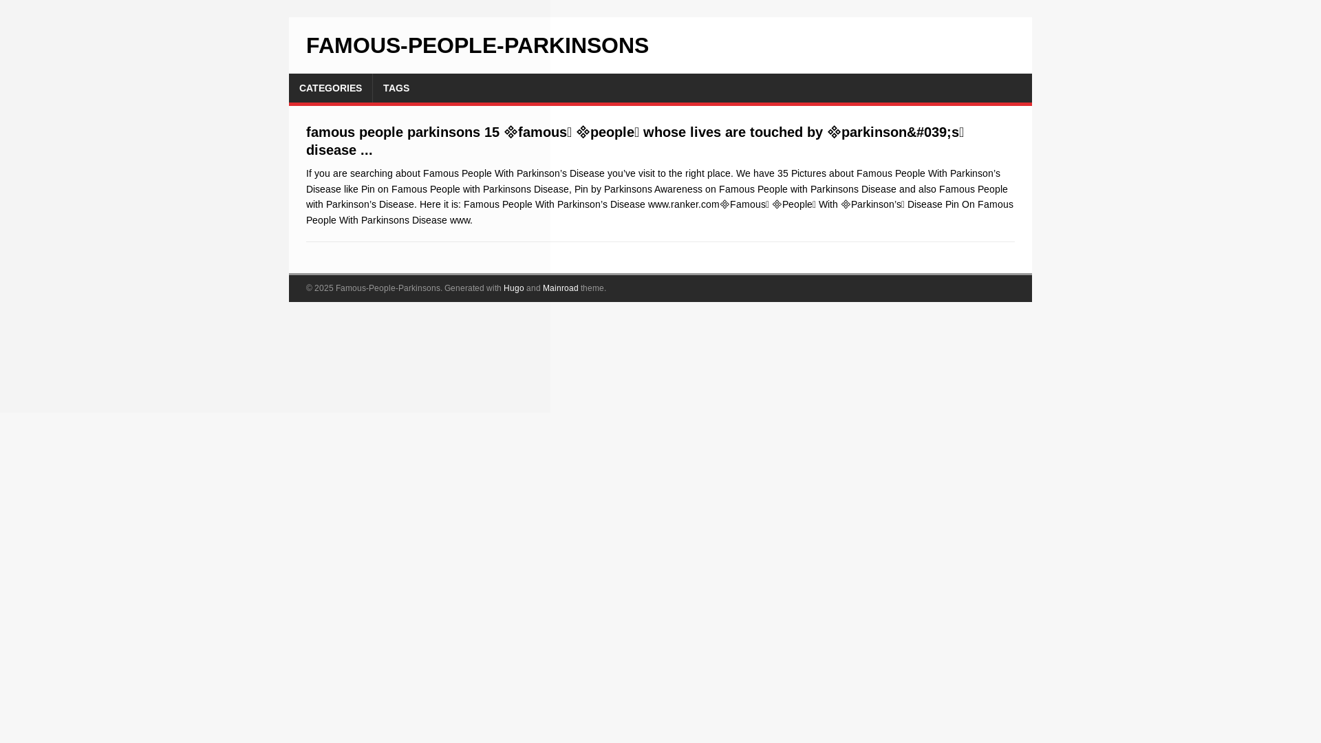 website screenshot of https://famous-people-parkinsons.pages.dev/