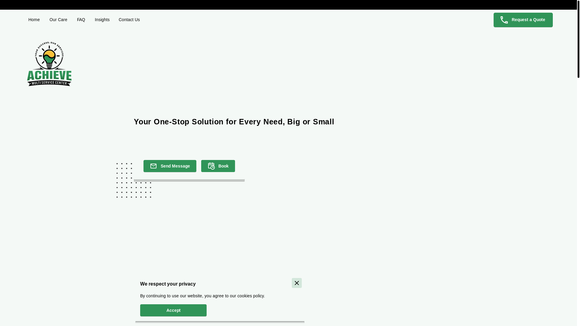 website screenshot of https://achievemultiservicecenter.com/