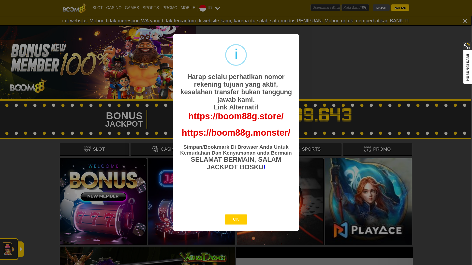 website screenshot of https://boom88g.sbs/
