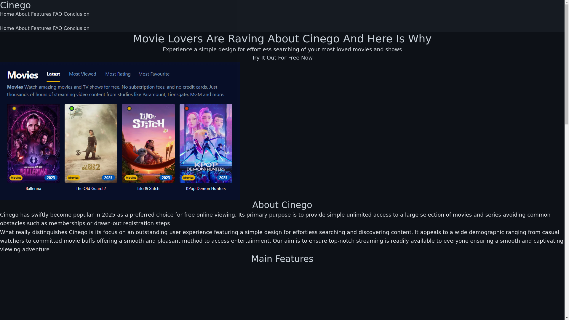 website screenshot of https://cinego-496z.pages.dev/