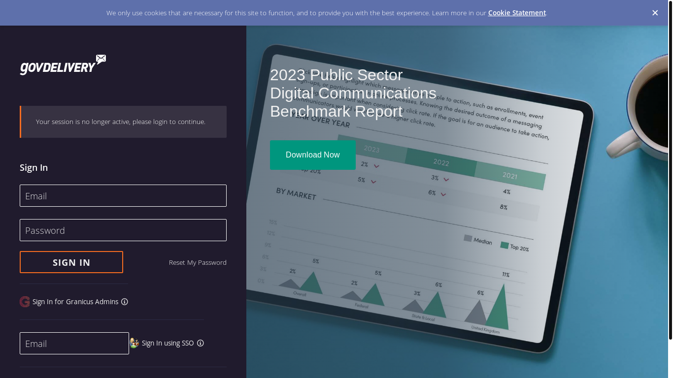 website screenshot of https://public.govdelivery.com/