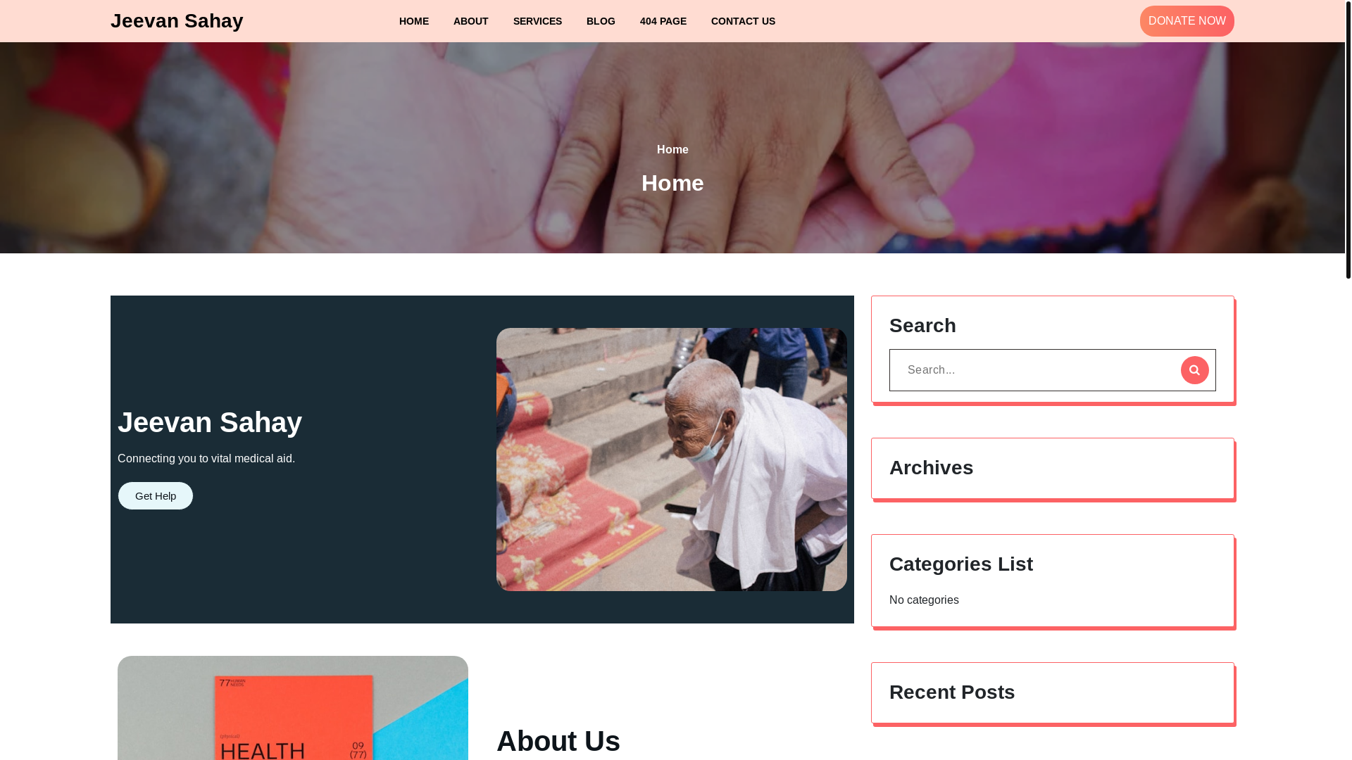 website screenshot of https://jeevansahay.in/