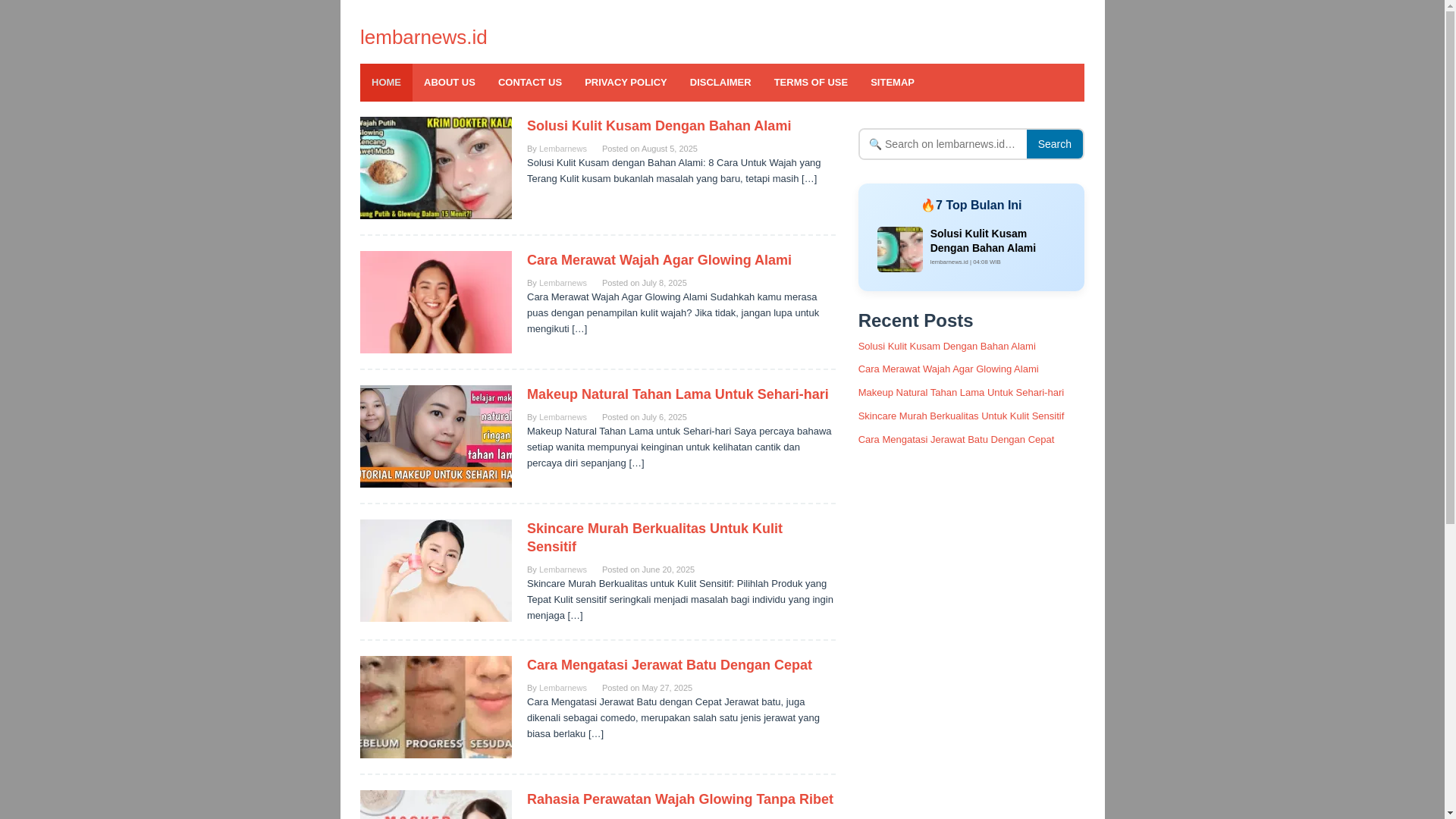 website screenshot of https://lembarnews.id/