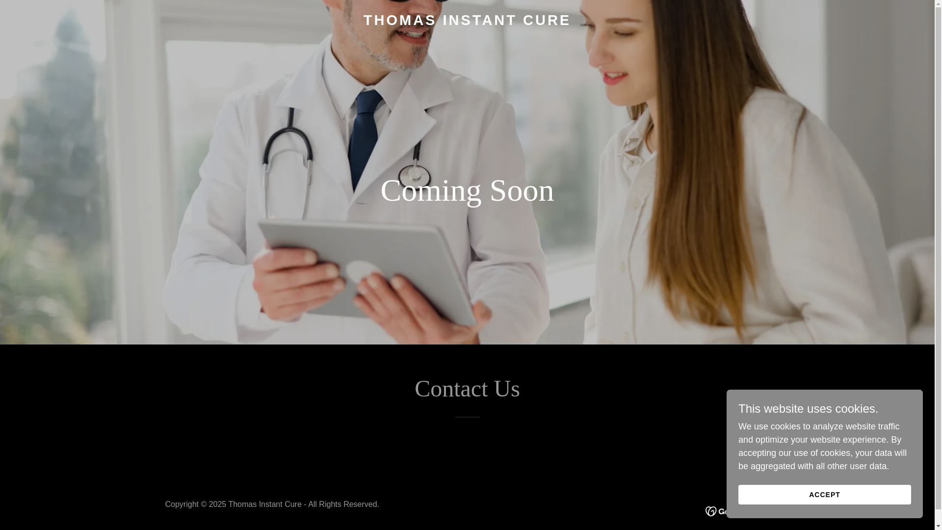 website screenshot of https://thomasinstantcure.org/