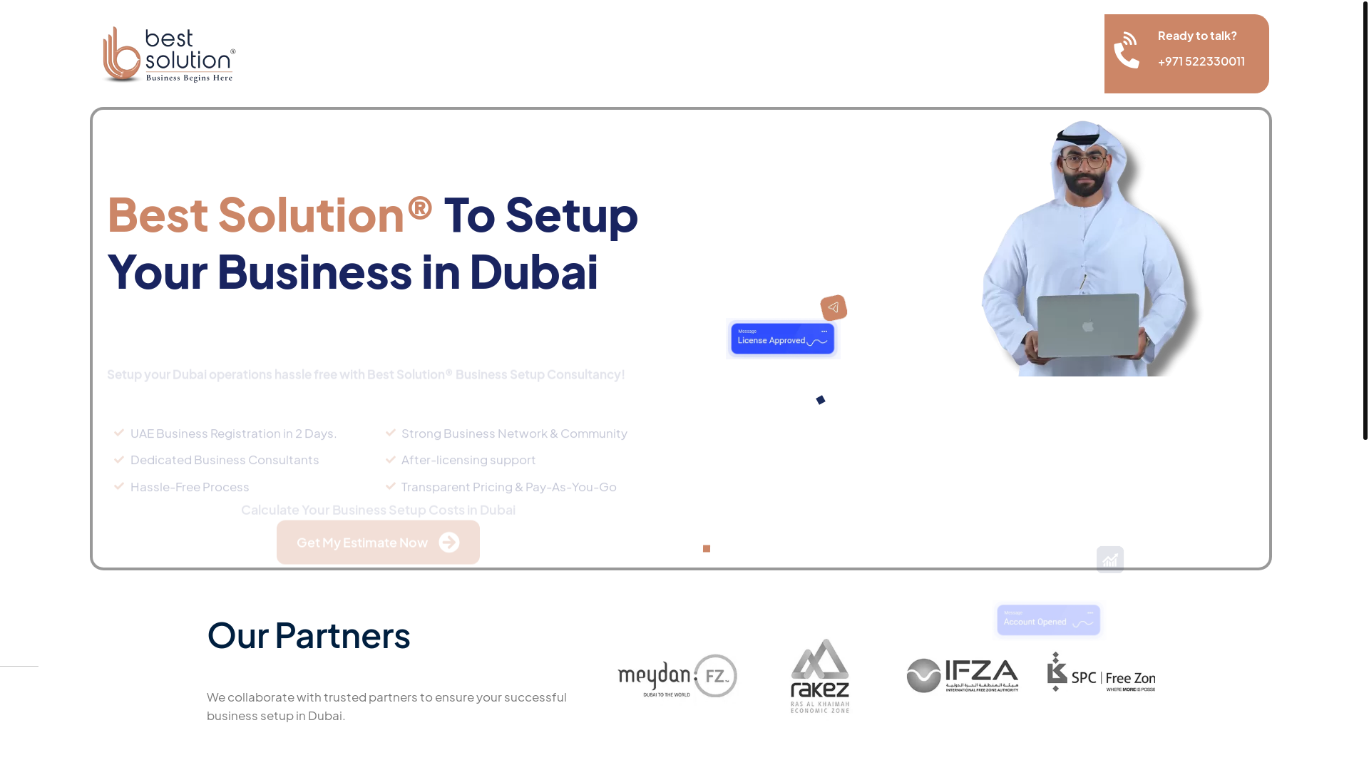 website screenshot of https://best-solution.ae/