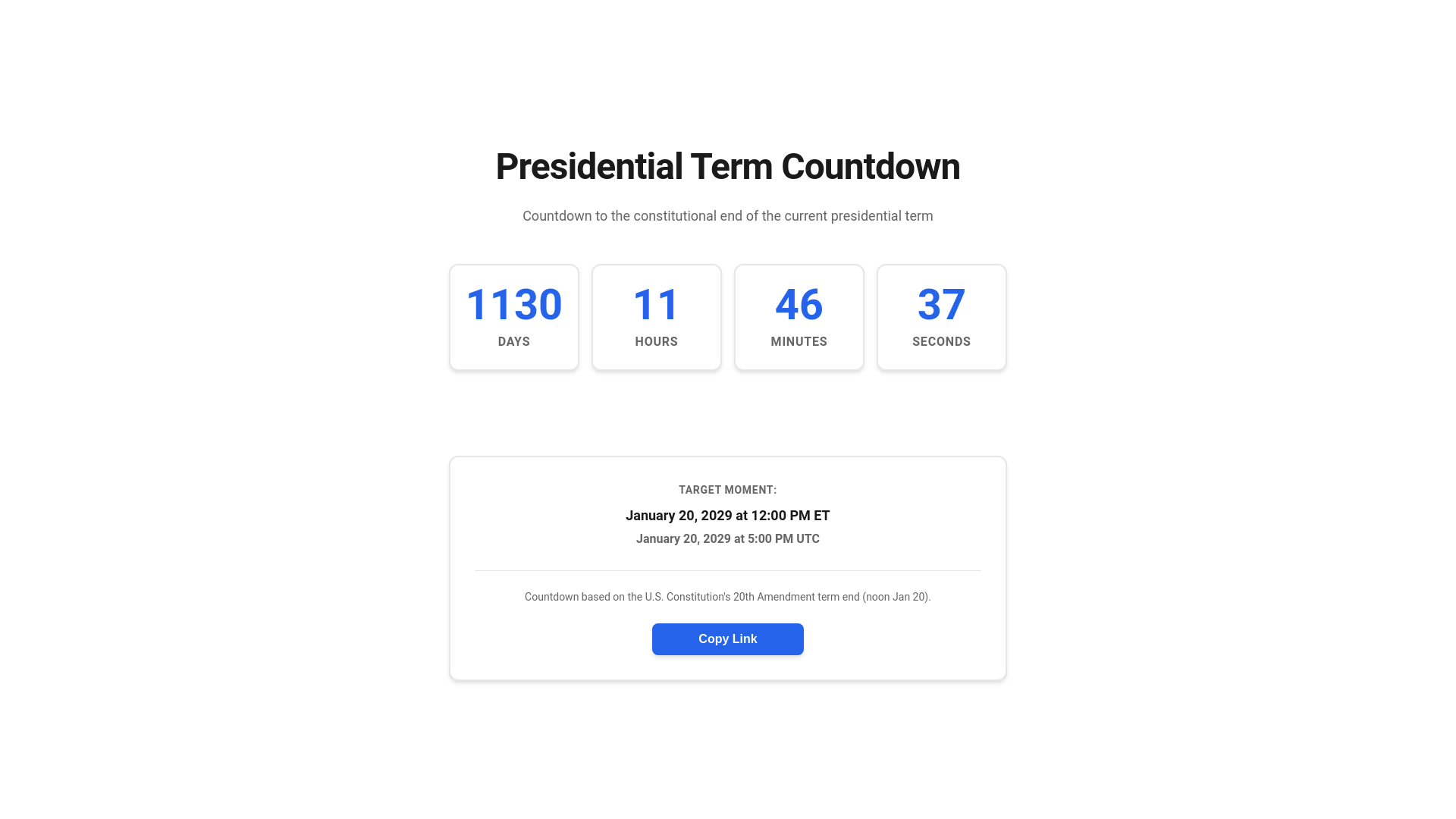 website screenshot of https://theonlycountdown.win/