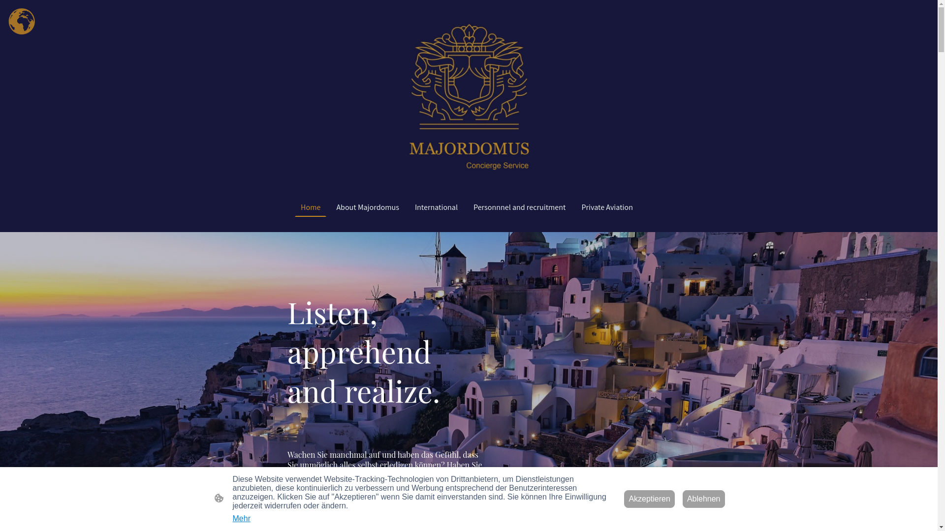 website screenshot of https://majordomus-concierge.com/