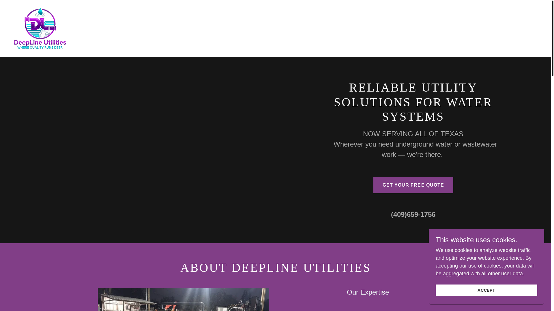 website screenshot of https://deeplineutilities.org/