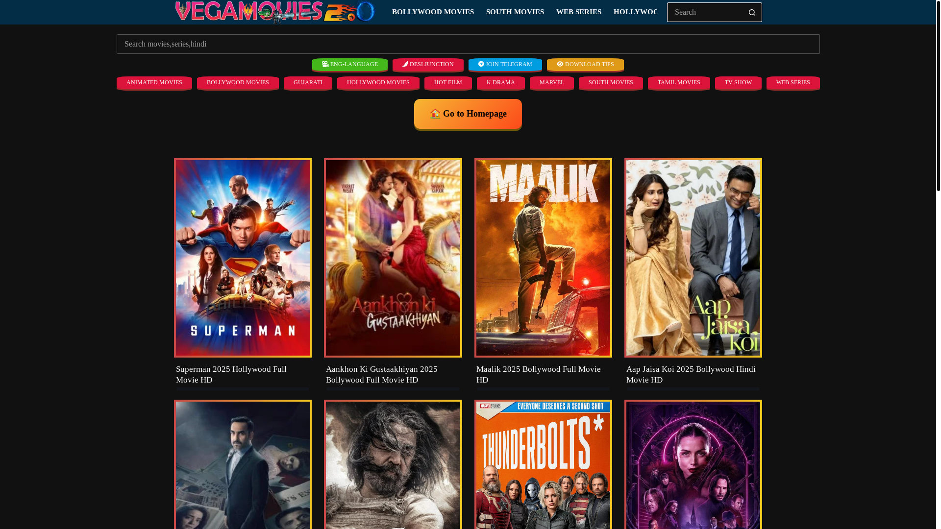 website screenshot of https://vega-movies.tattoo/