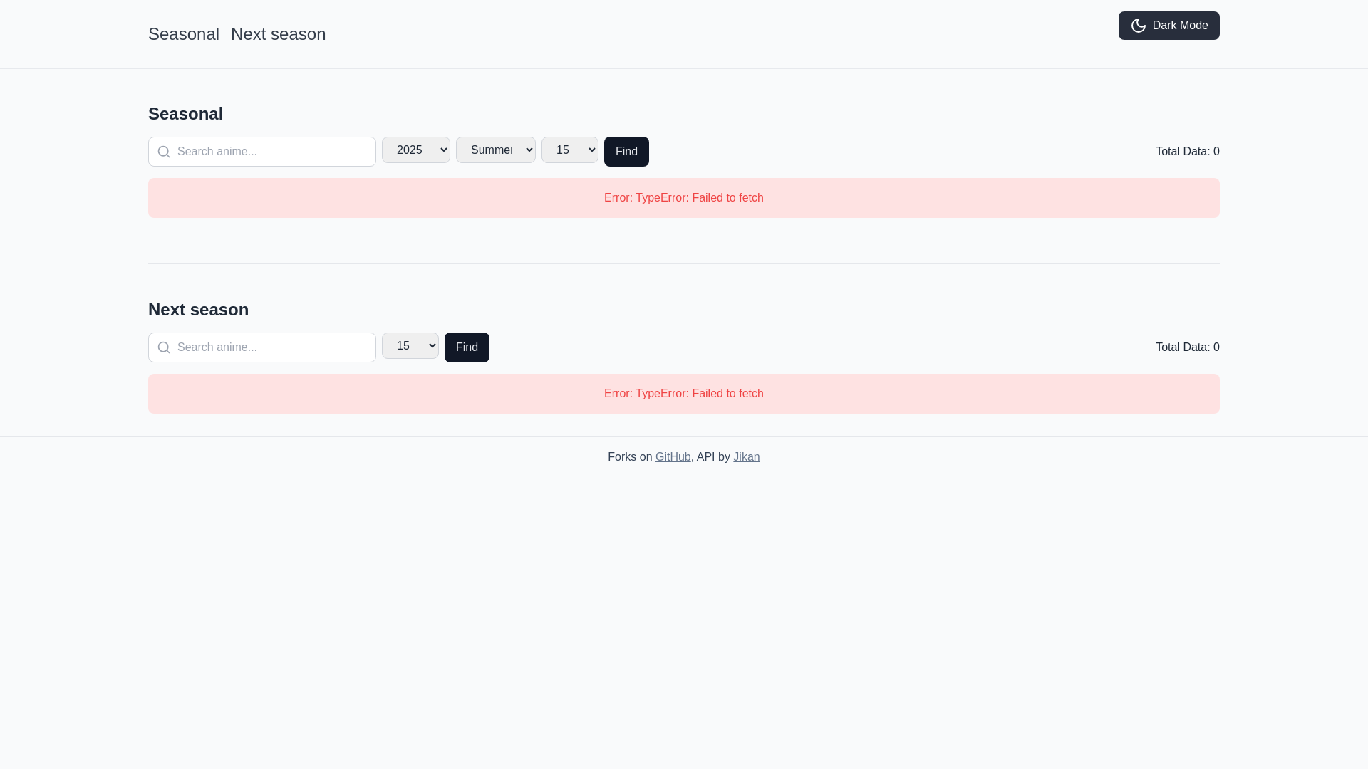 website screenshot of https://malanilist.pages.dev/