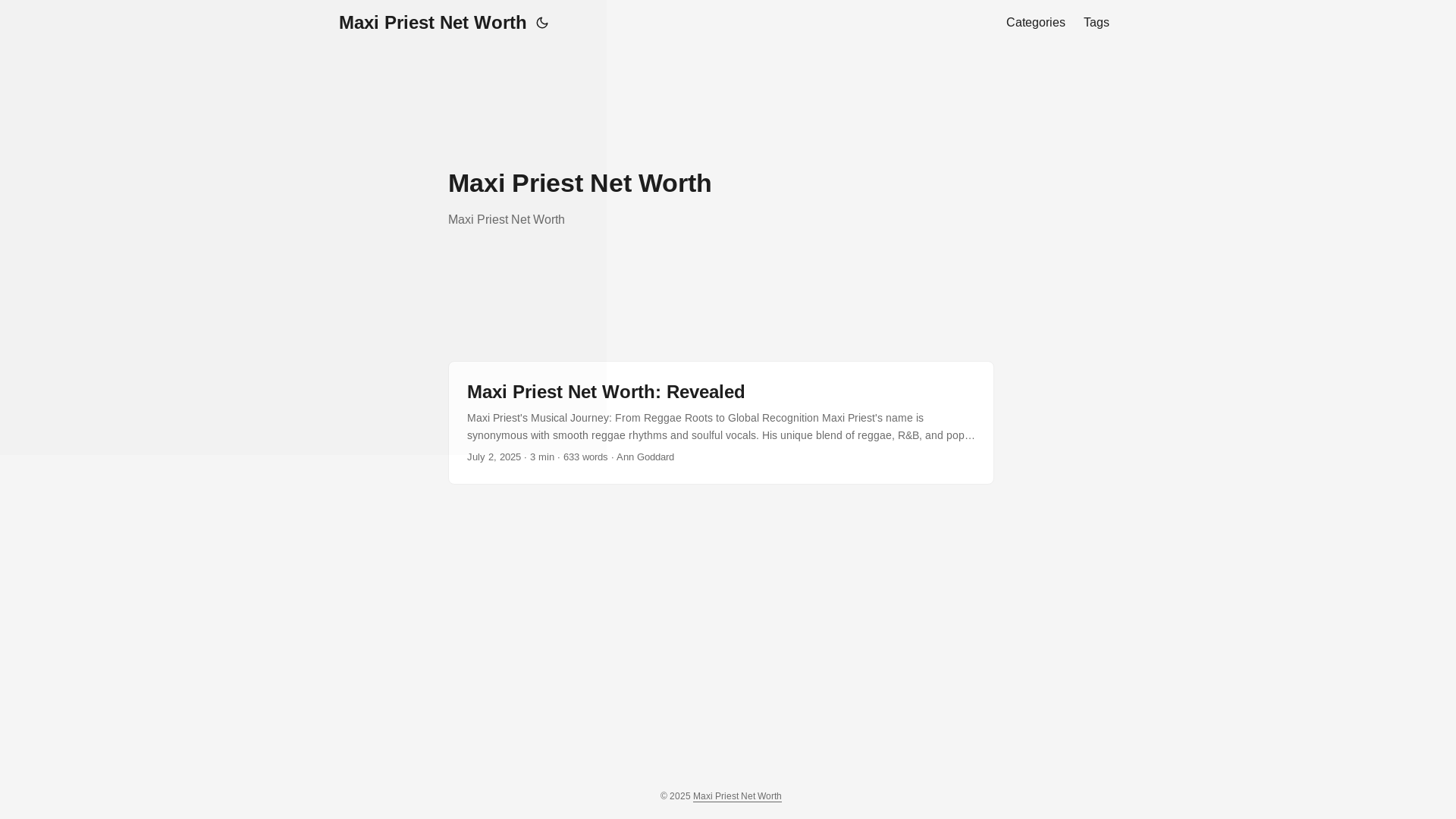 website screenshot of https://maxi-priest-net-worth.pages.dev/