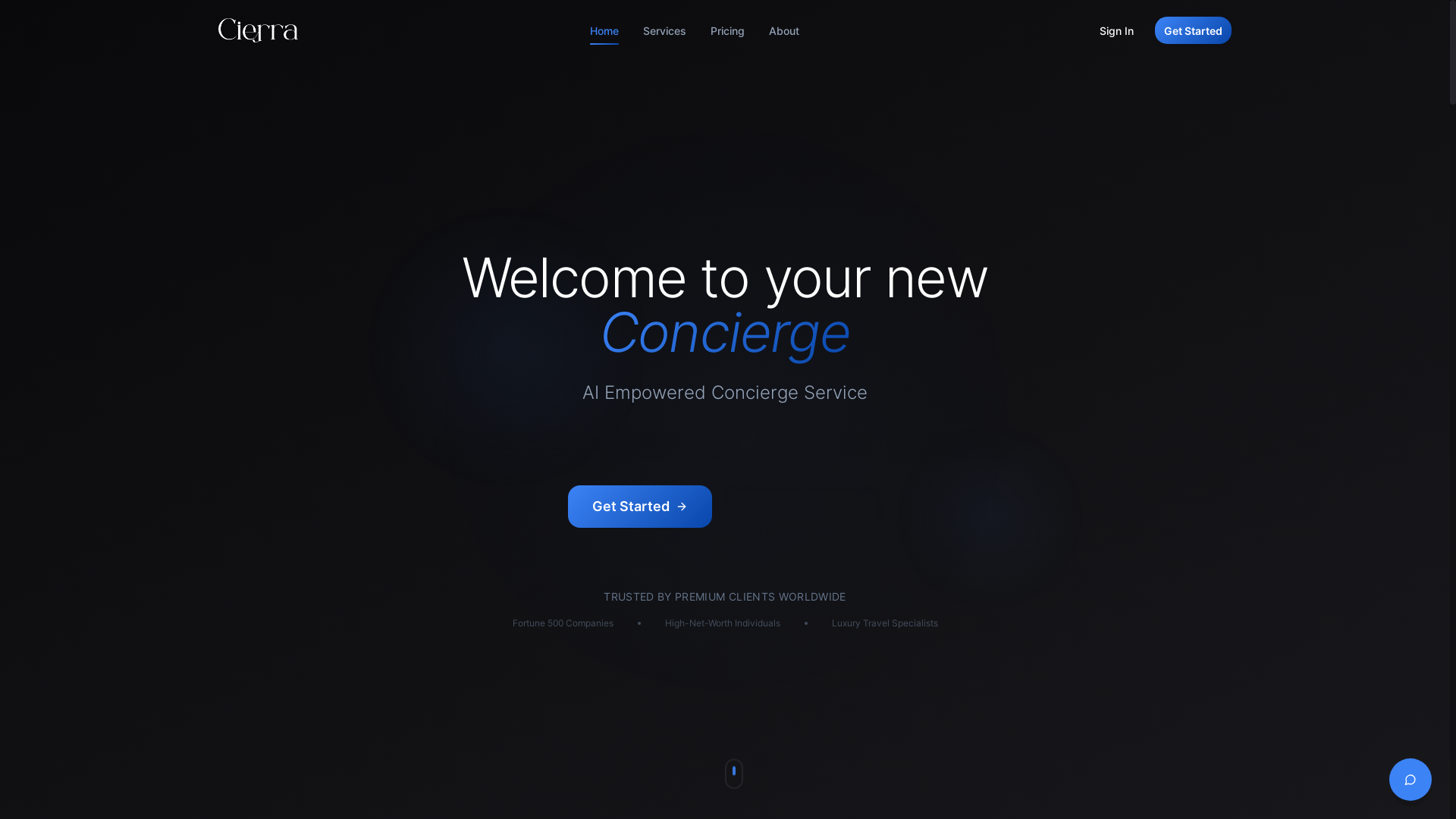 website screenshot of https://cierra.vip/