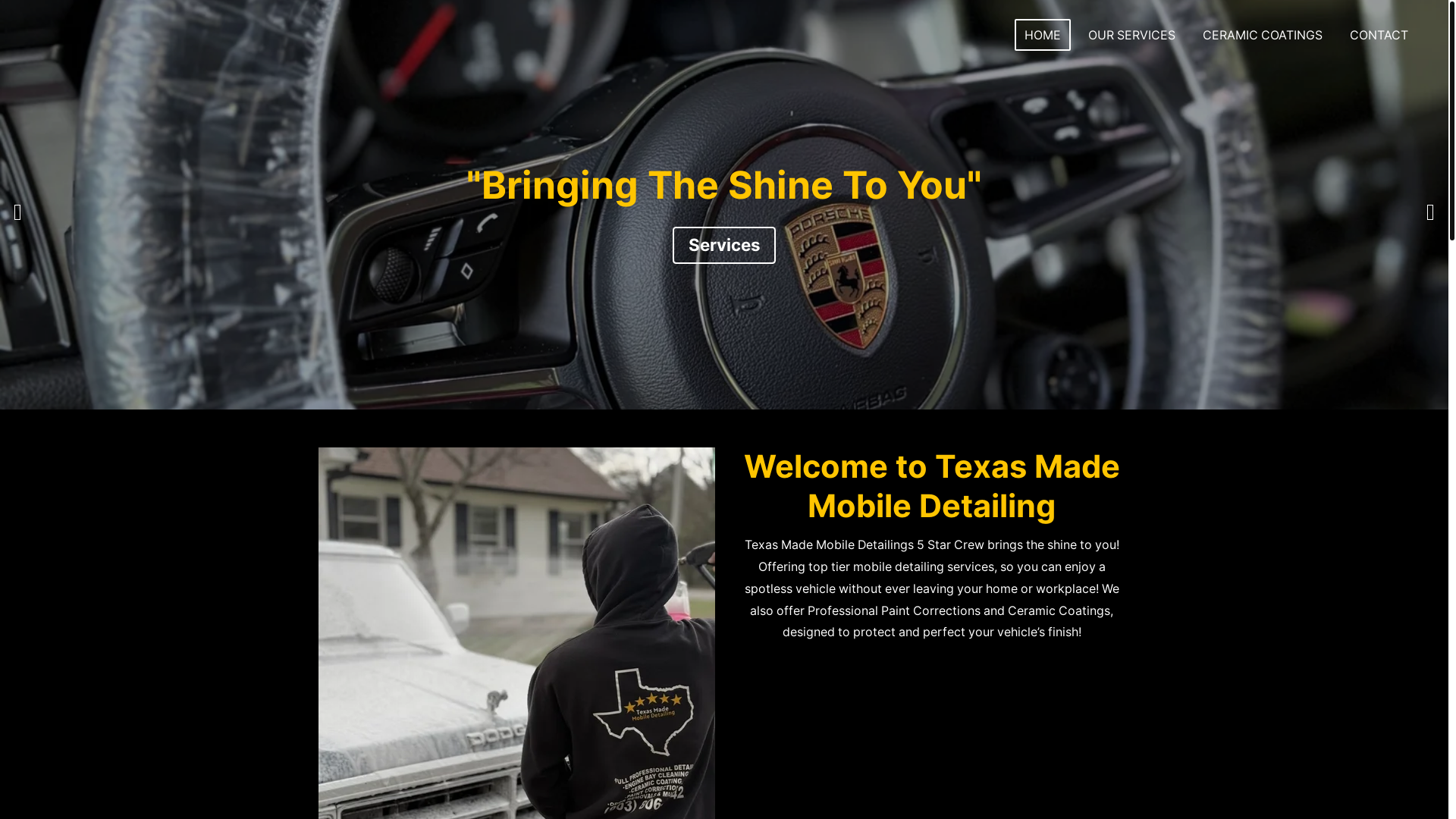 website screenshot of https://texasmademobiledetailing.com/