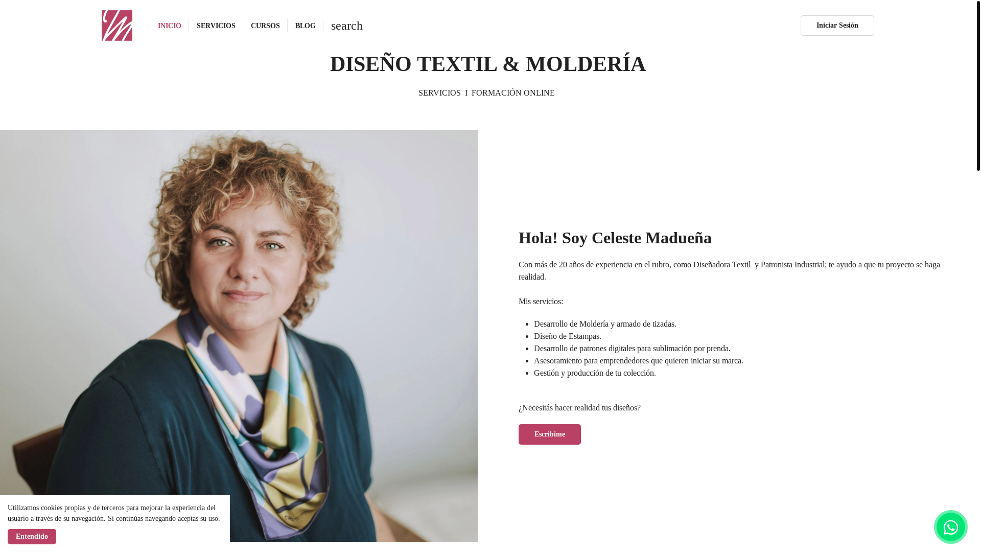 website screenshot of https://celestemadueniatextil.com.ar/