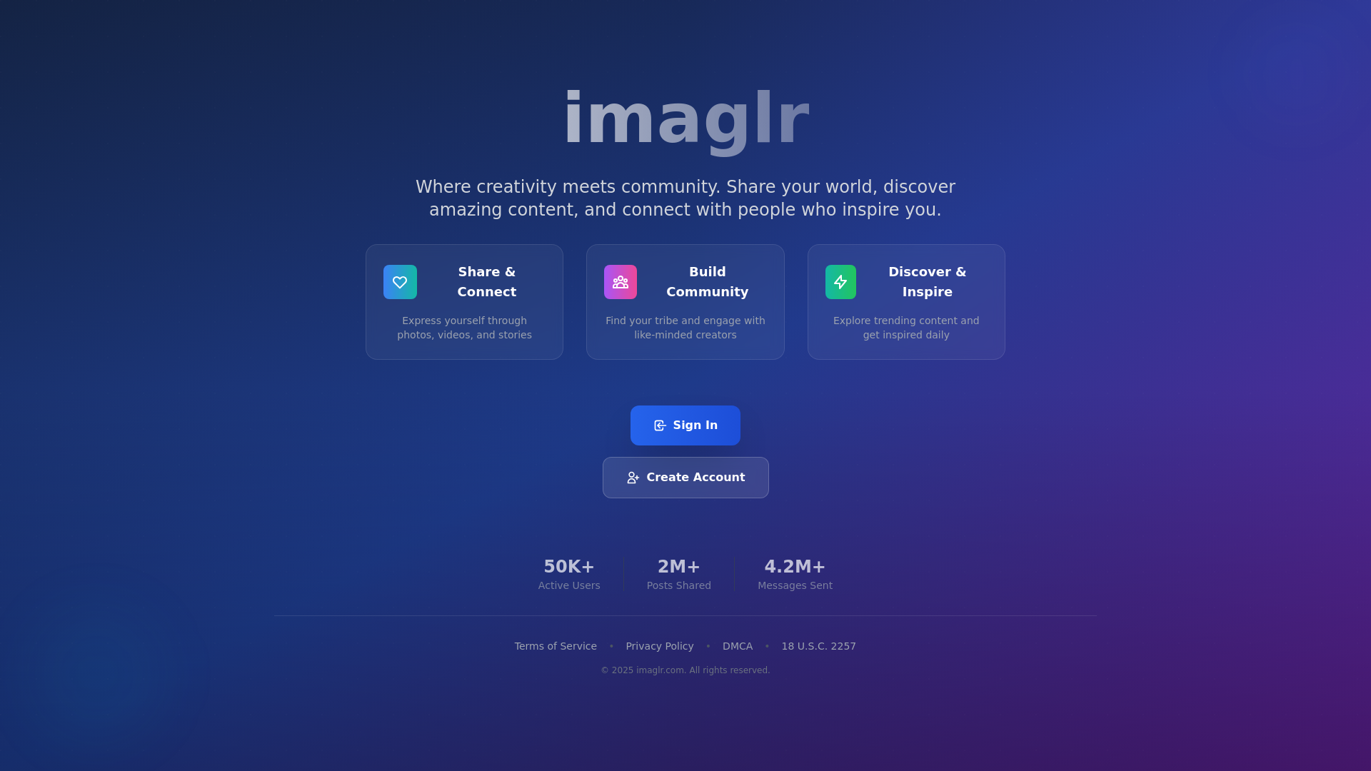 website screenshot of https://imaglr.com/