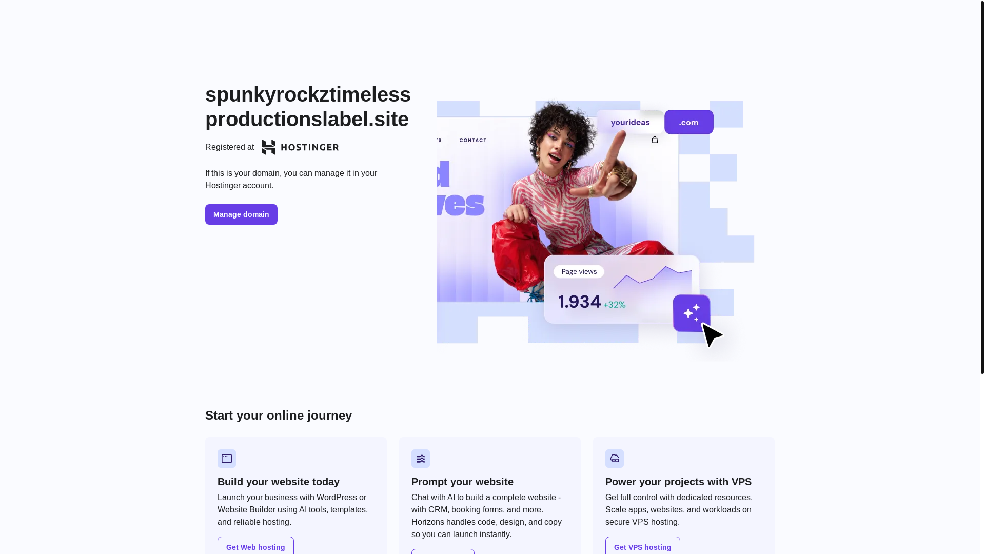 website screenshot of https://spunkyrockztimelessproductionslabel.site/