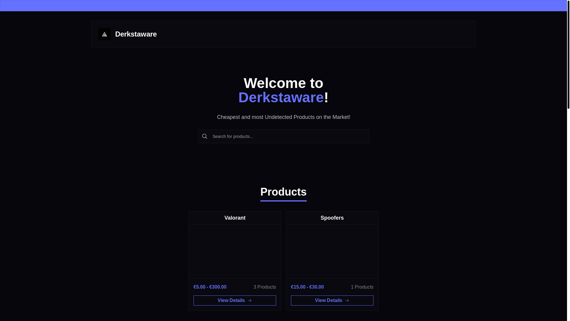 website screenshot of https://derkstaware.cc/