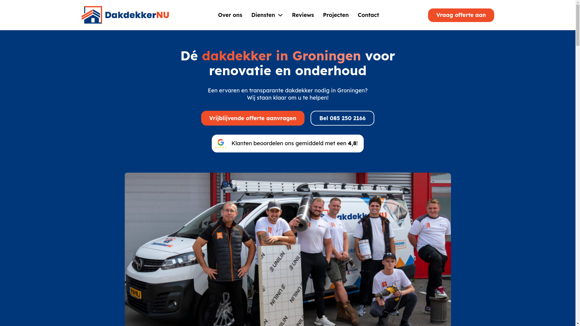 website screenshot of https://dakdekkernu-groningen.nl/