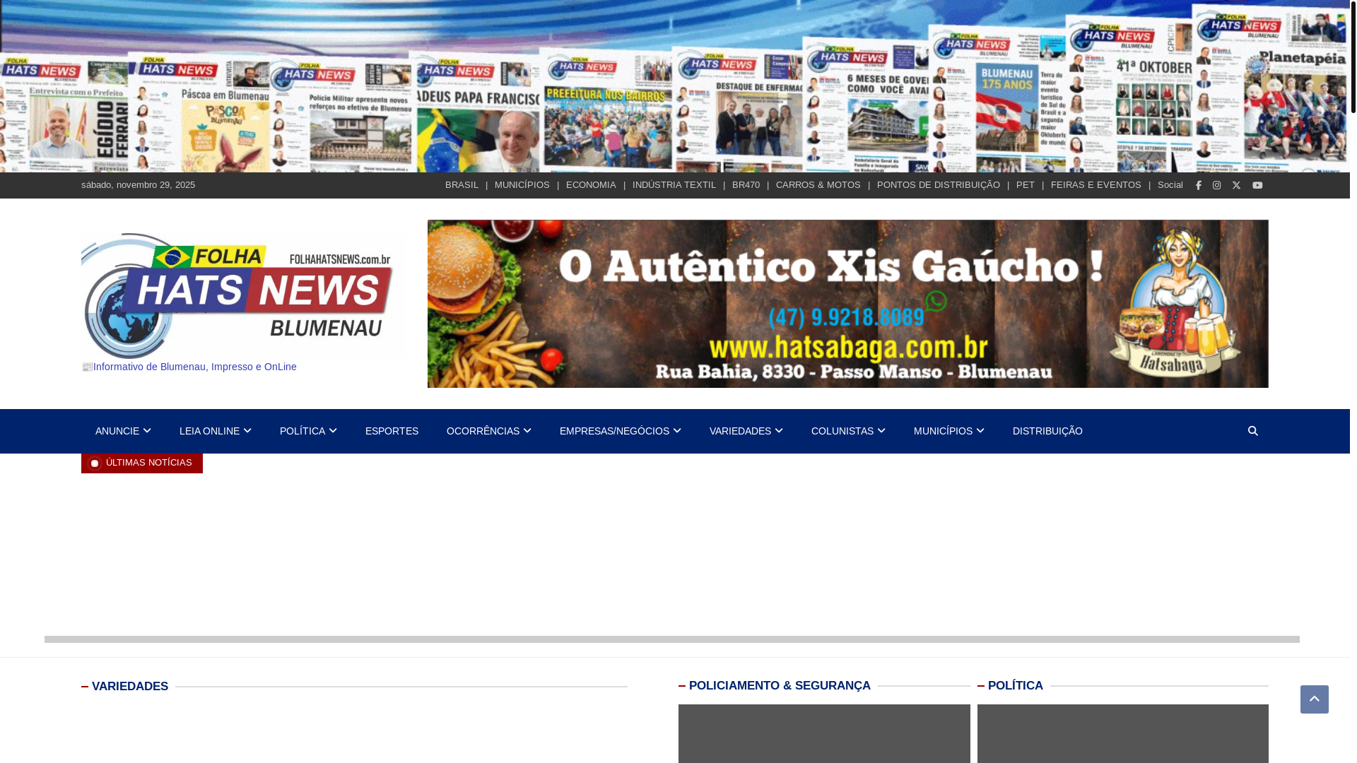 website screenshot of https://folhahnews.com.br/